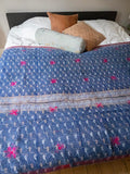 Indian kantha bedspread - 410