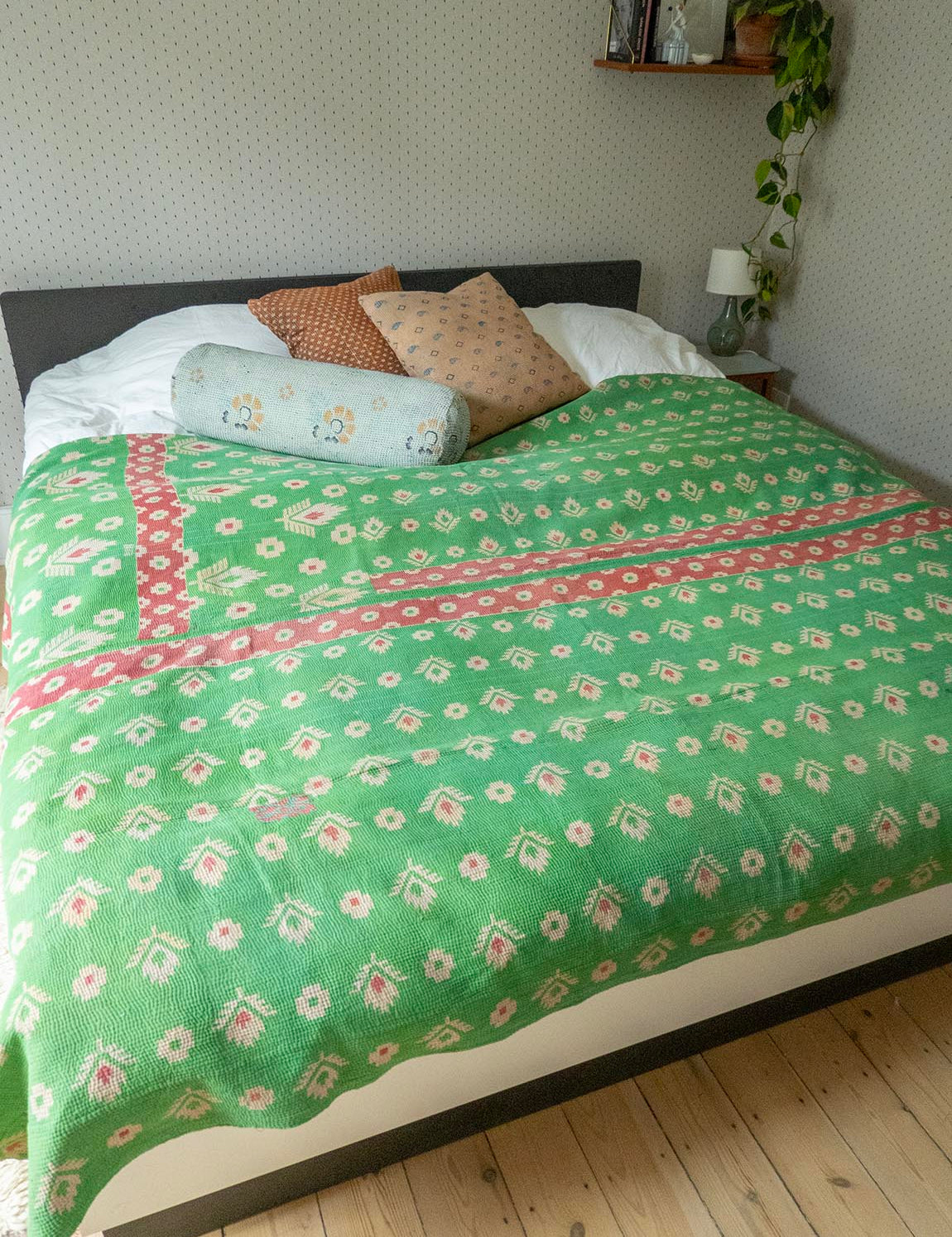 Indian kantha bedspread - 460