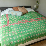 Indian kantha bedspread - 460