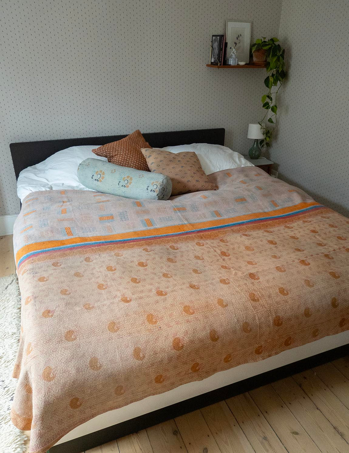 Indian kantha bedspread - 460