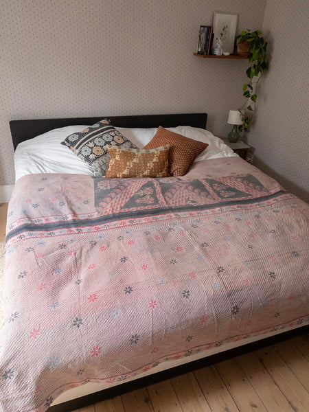 Indian kantha bedspread - 462