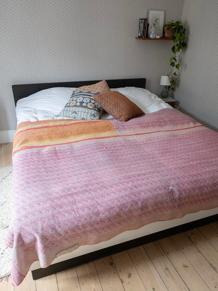 Indian kantha bedspread - 462