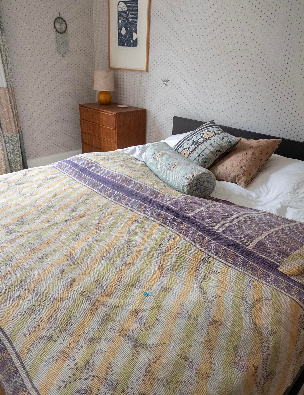 Indian kantha bedspread - 467