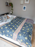 Indian kantha bedspread - 462