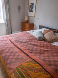 Indian kantha bedspread - 462