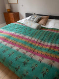 Indian kantha bedspread - 462