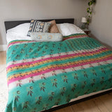 Indian kantha bedspread - 470