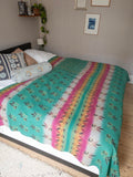 Indian kantha bedspread - 462