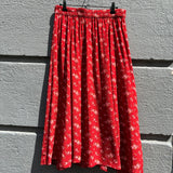 Summer Skirt - 109 Dark Red with Flowers