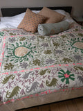 Indisk kantha suzani sengetæppe 50