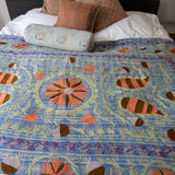 Indisk kantha suzani sengetæppe 54