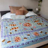 Indisk kantha suzani sengetæppe 54