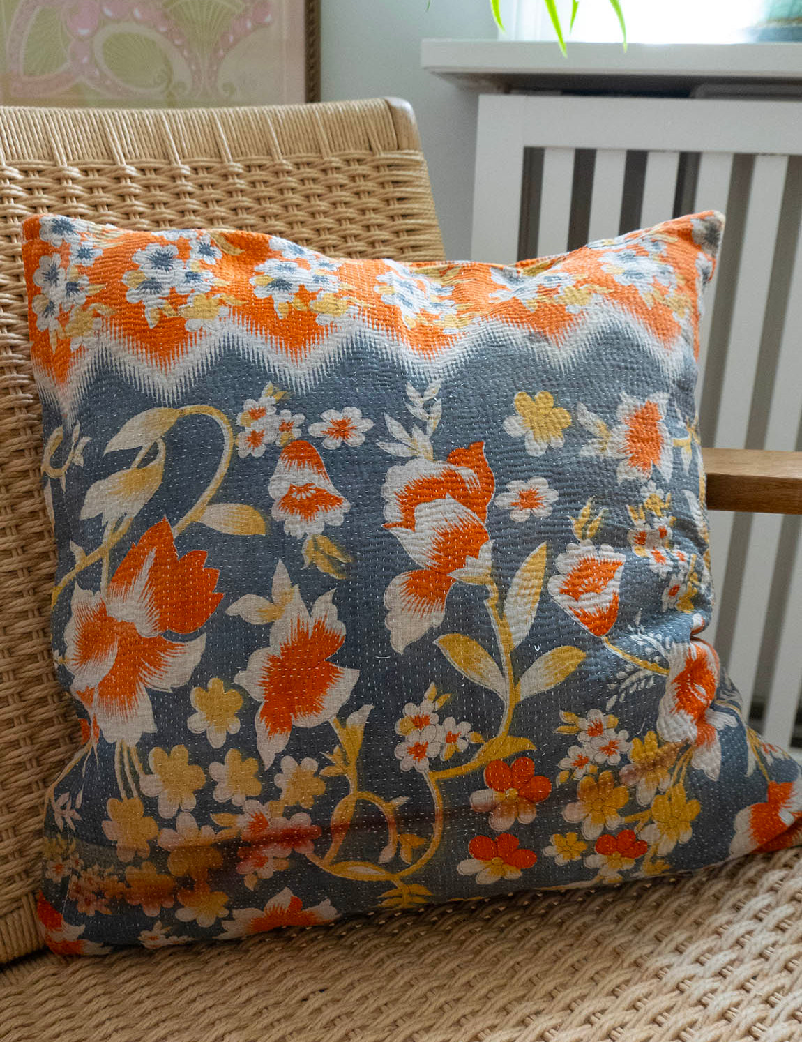 Indian kantha cushion M  - 615