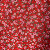 Summer Skirt - 106 Rød m Pink Blomster