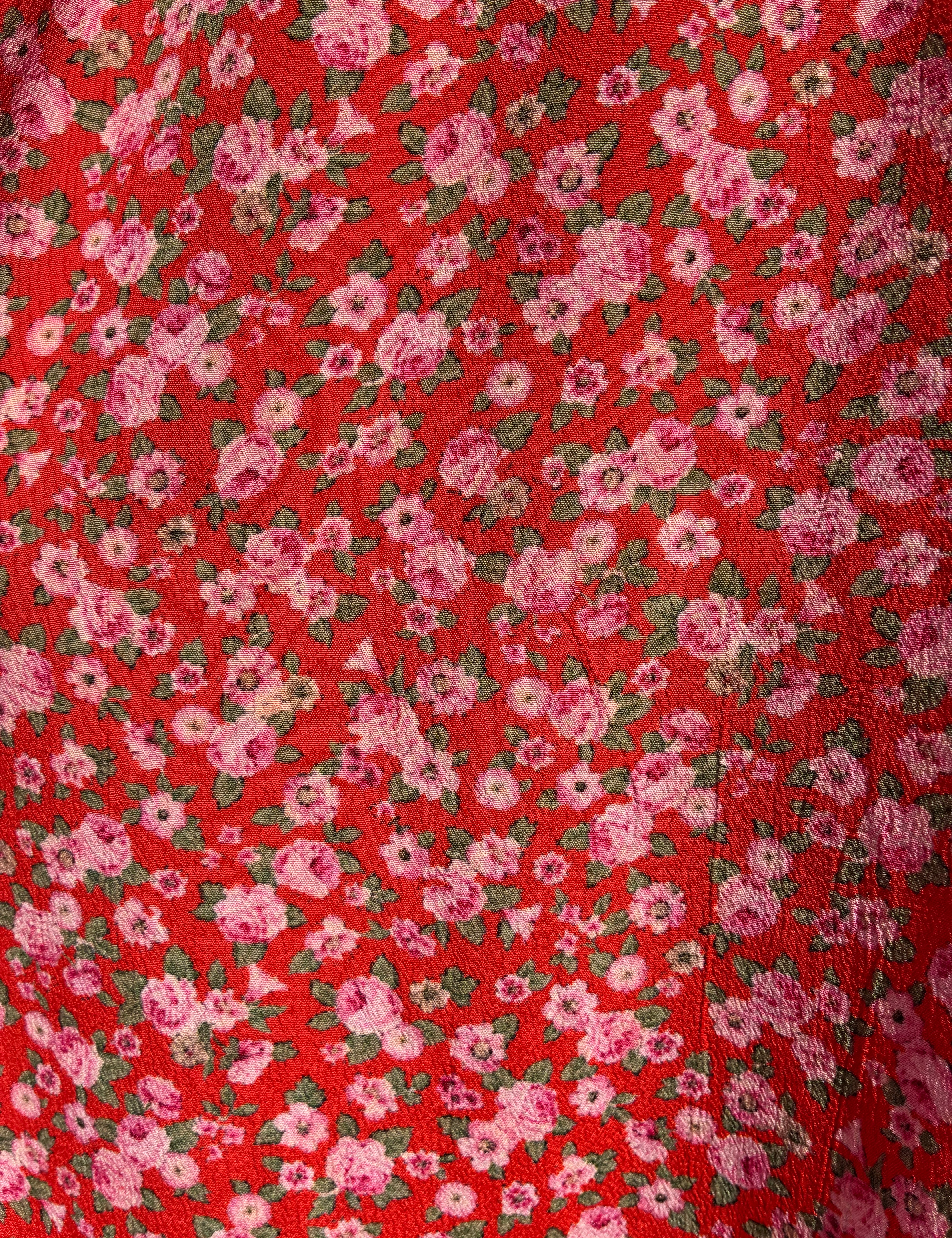 Summer Skirt - 106 Red with Pink Flowers