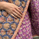 Quilted Baby Blanket - Indigo / Dark Purple