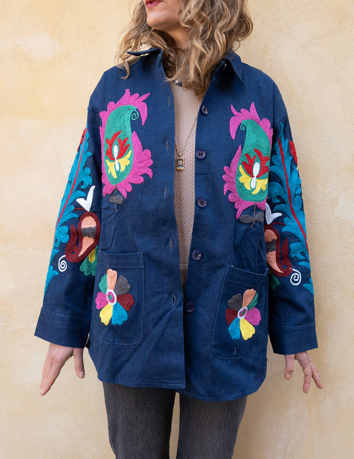 Denim Suzani Jacket - 6