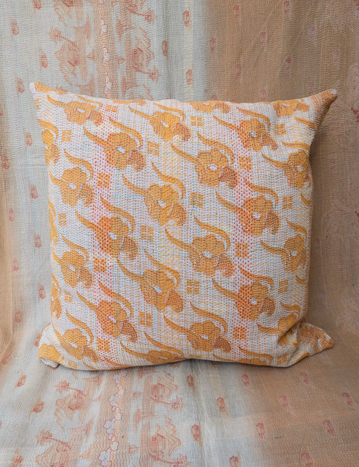 Indian kantha cushion L - 755