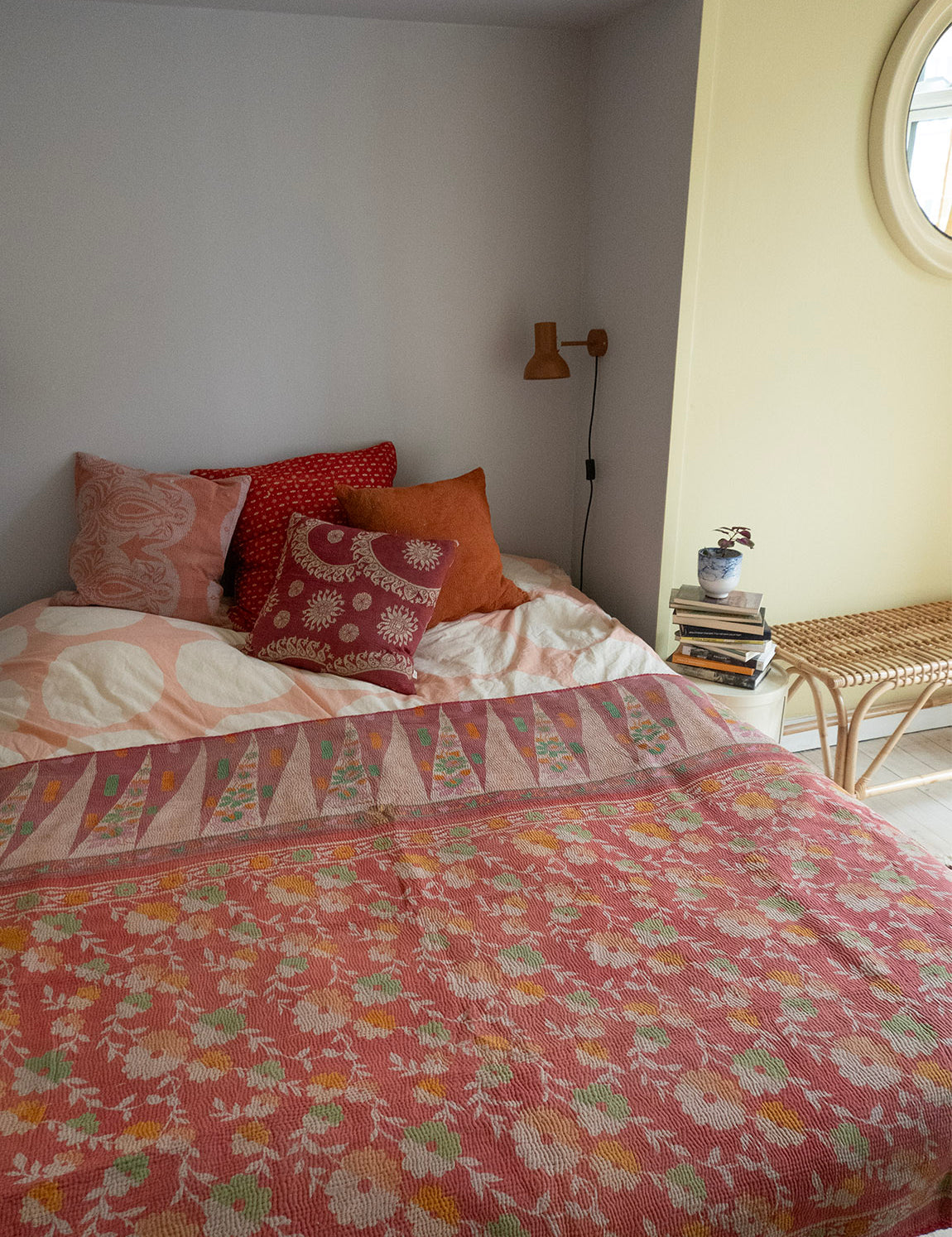 Indian kantha bedspread - 814