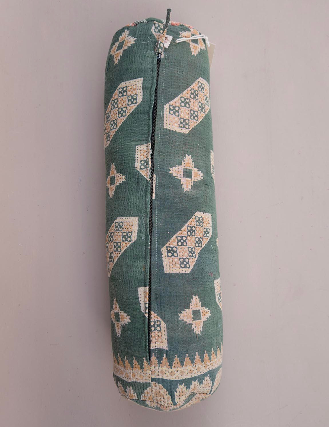 Indian kantha cushion Cylinder - 815