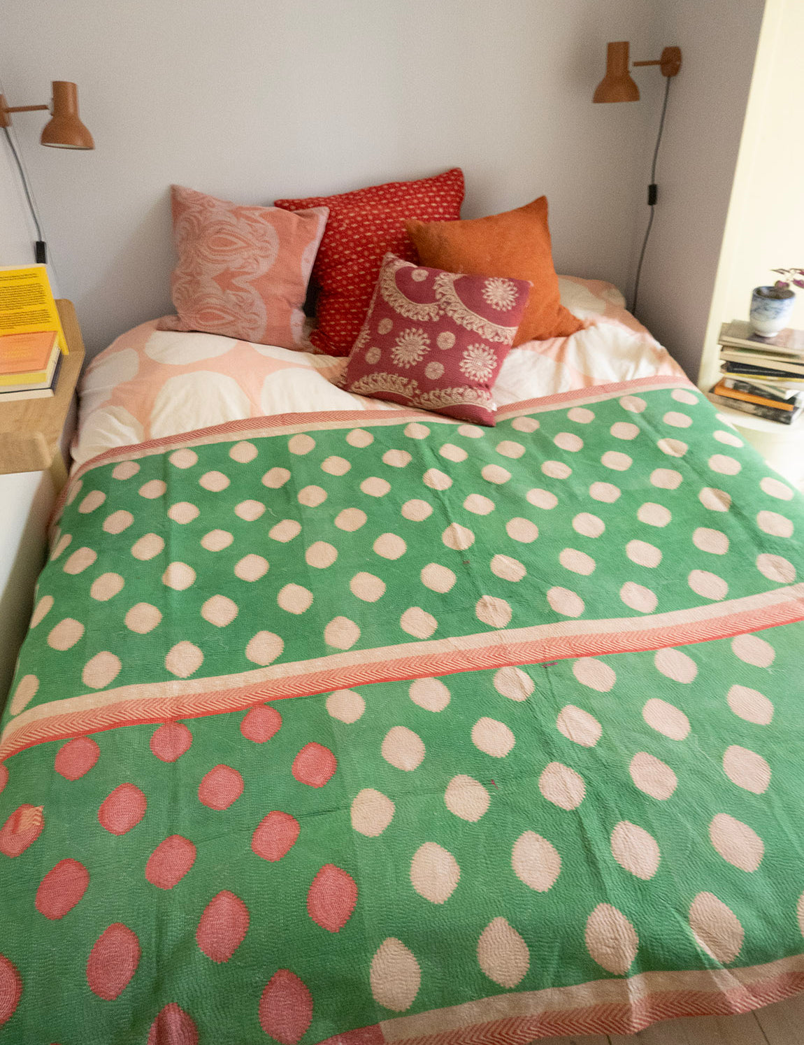 Indian kantha bedspread - 817