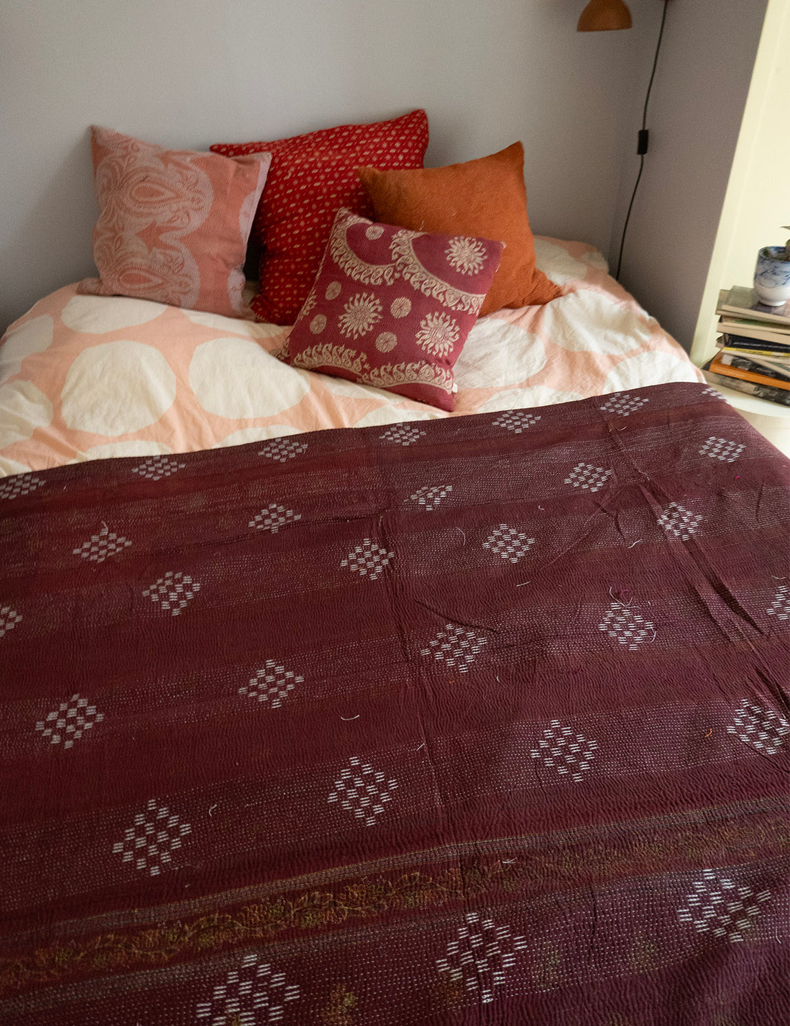 Indian kantha bedspread - 818