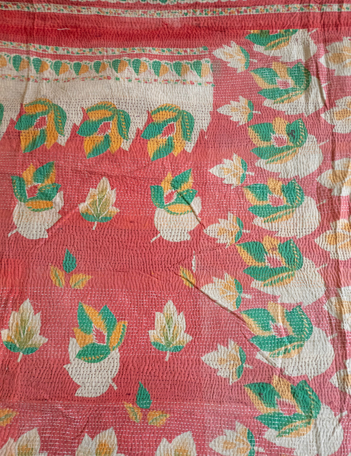 Indian kantha bedspread - 818