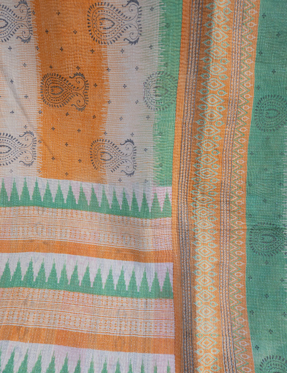 Indian kantha bedspread - 825