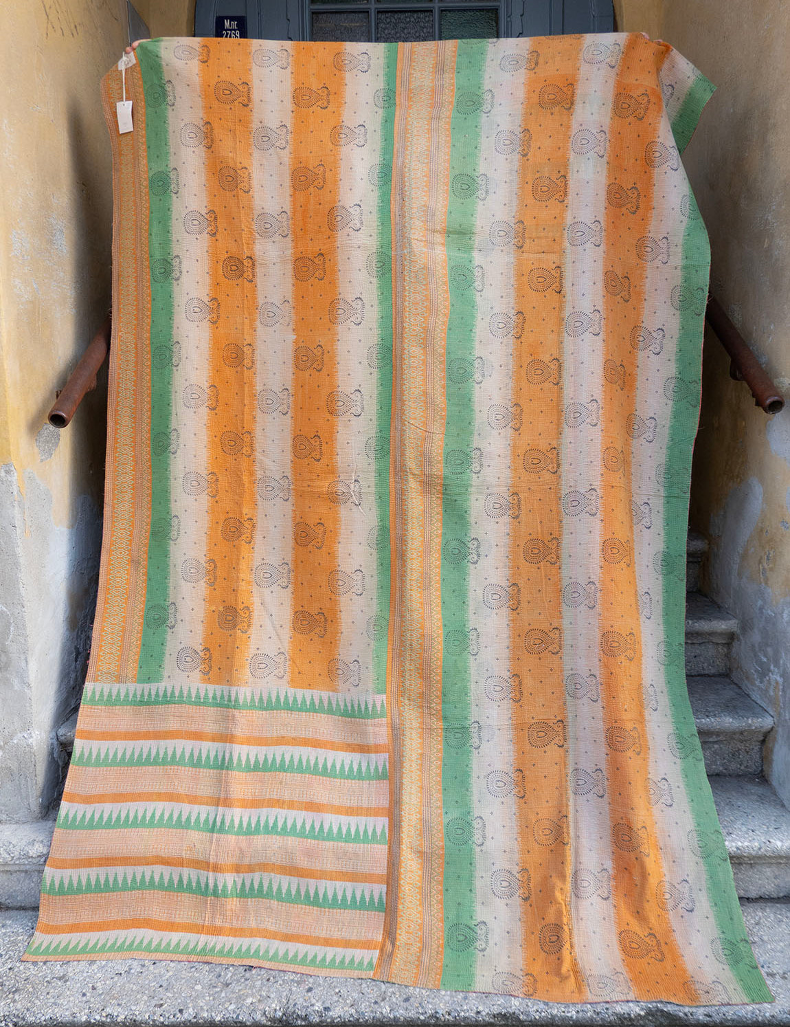 Indian kantha bedspread - 825