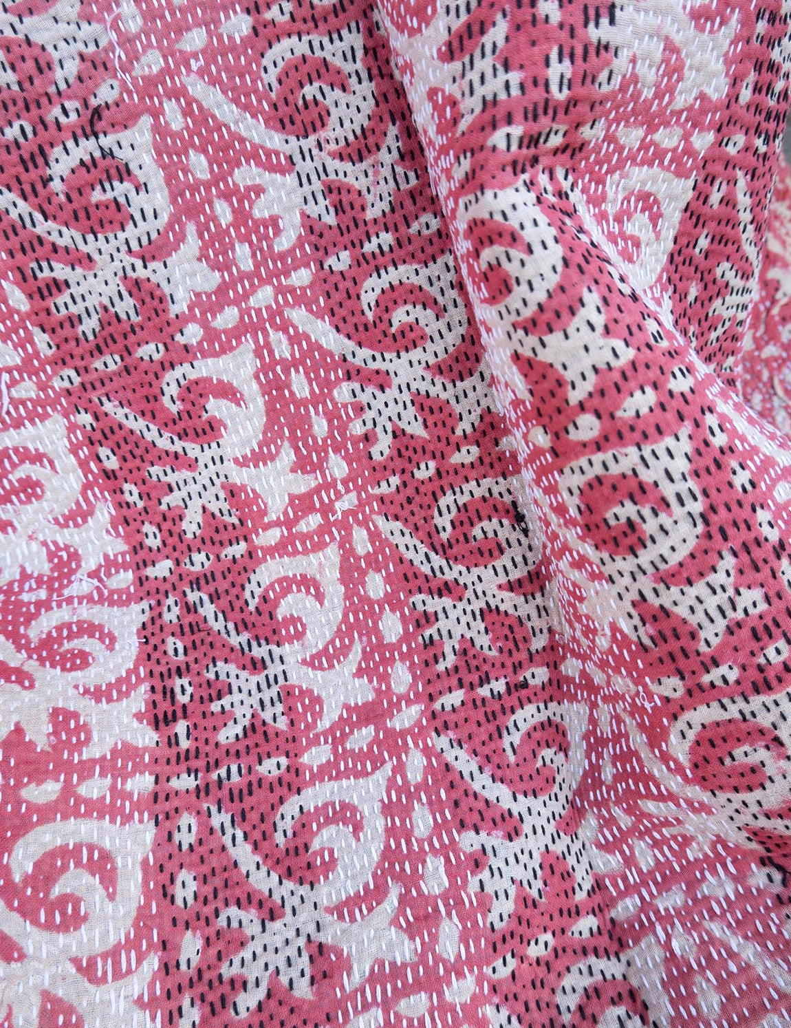 Indian kantha bedspread - 833