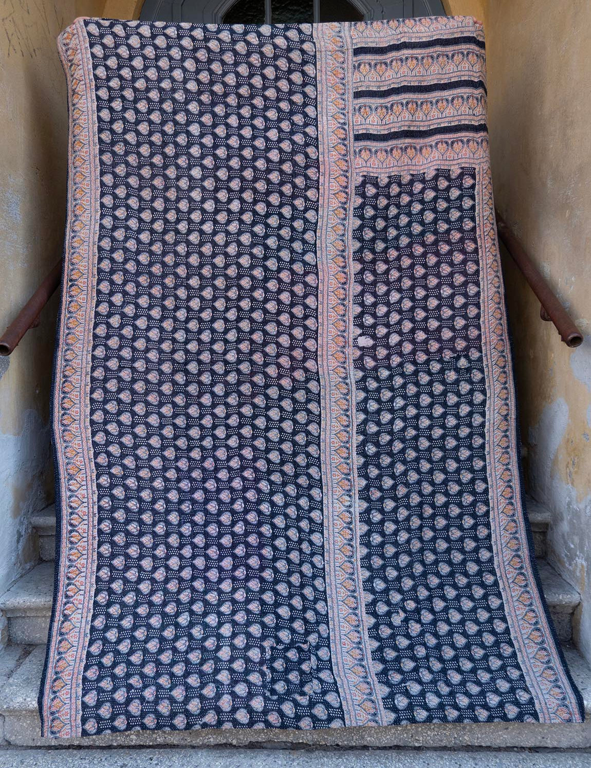Indian kantha bedspread - 834