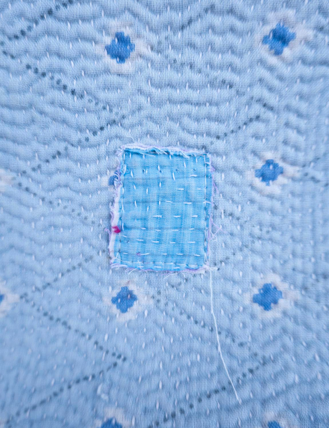 Indian kantha bedspread - 835