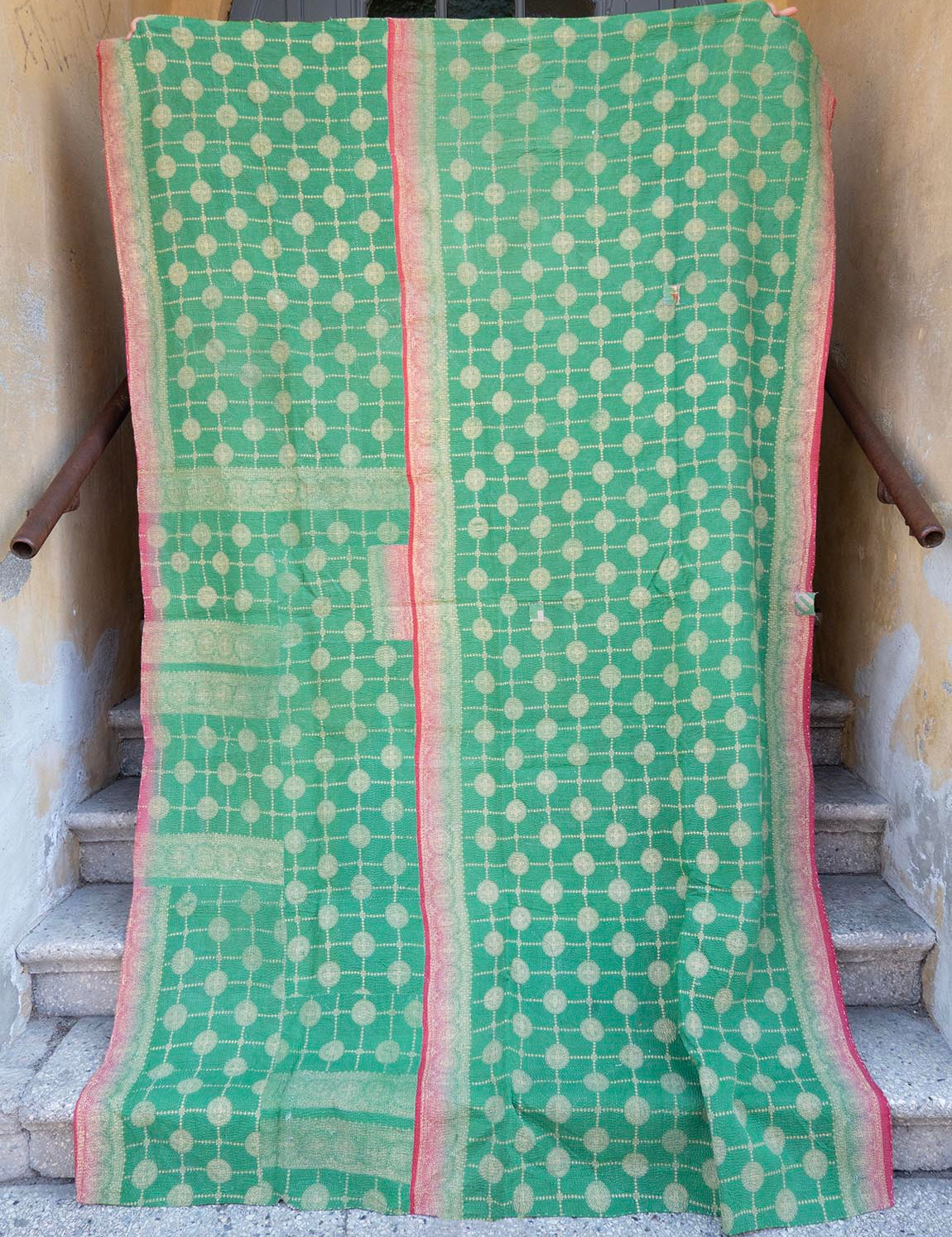 Indian kantha bedspread - 844