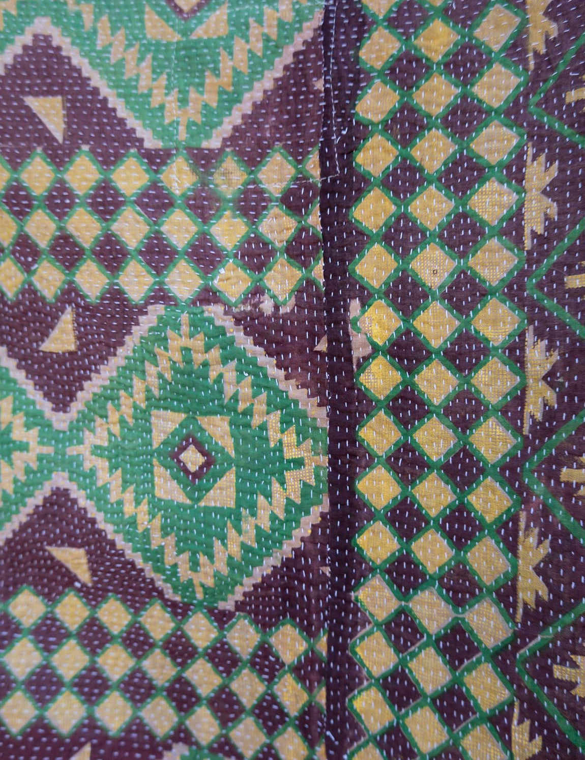 Indian kantha bedspread - 845