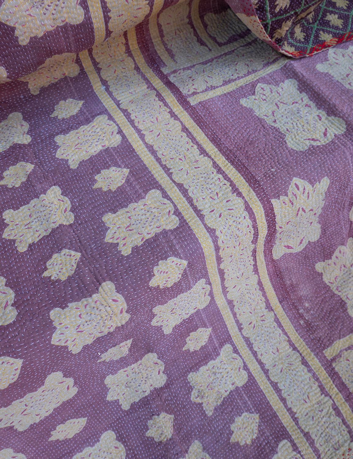 Indian kantha bedspread - 845