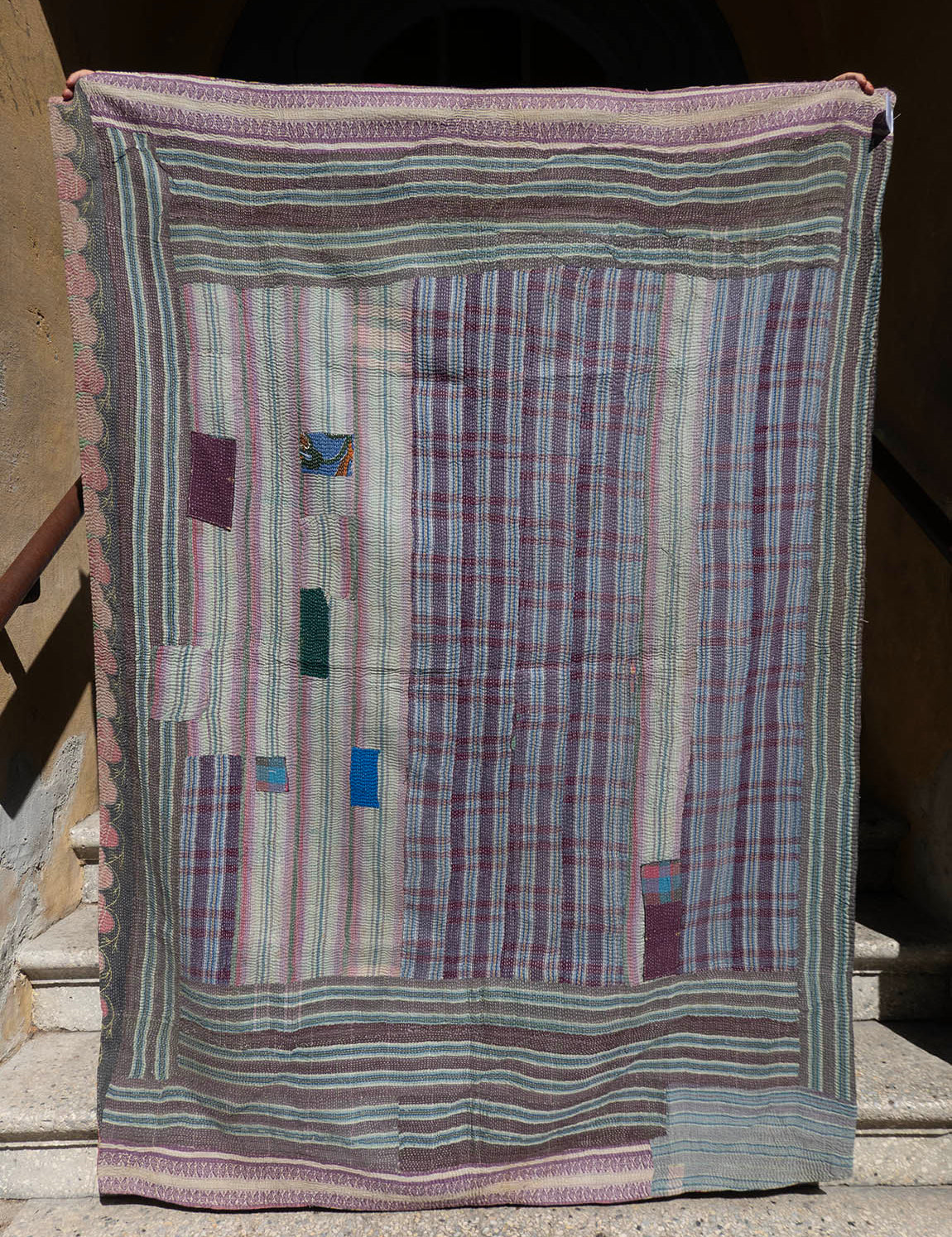 Indisk kantha sengetæppe - 851