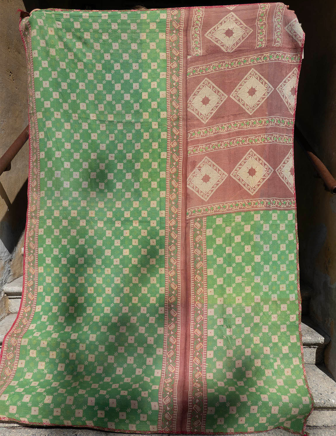 Indisk kantha sengetæppe - 858