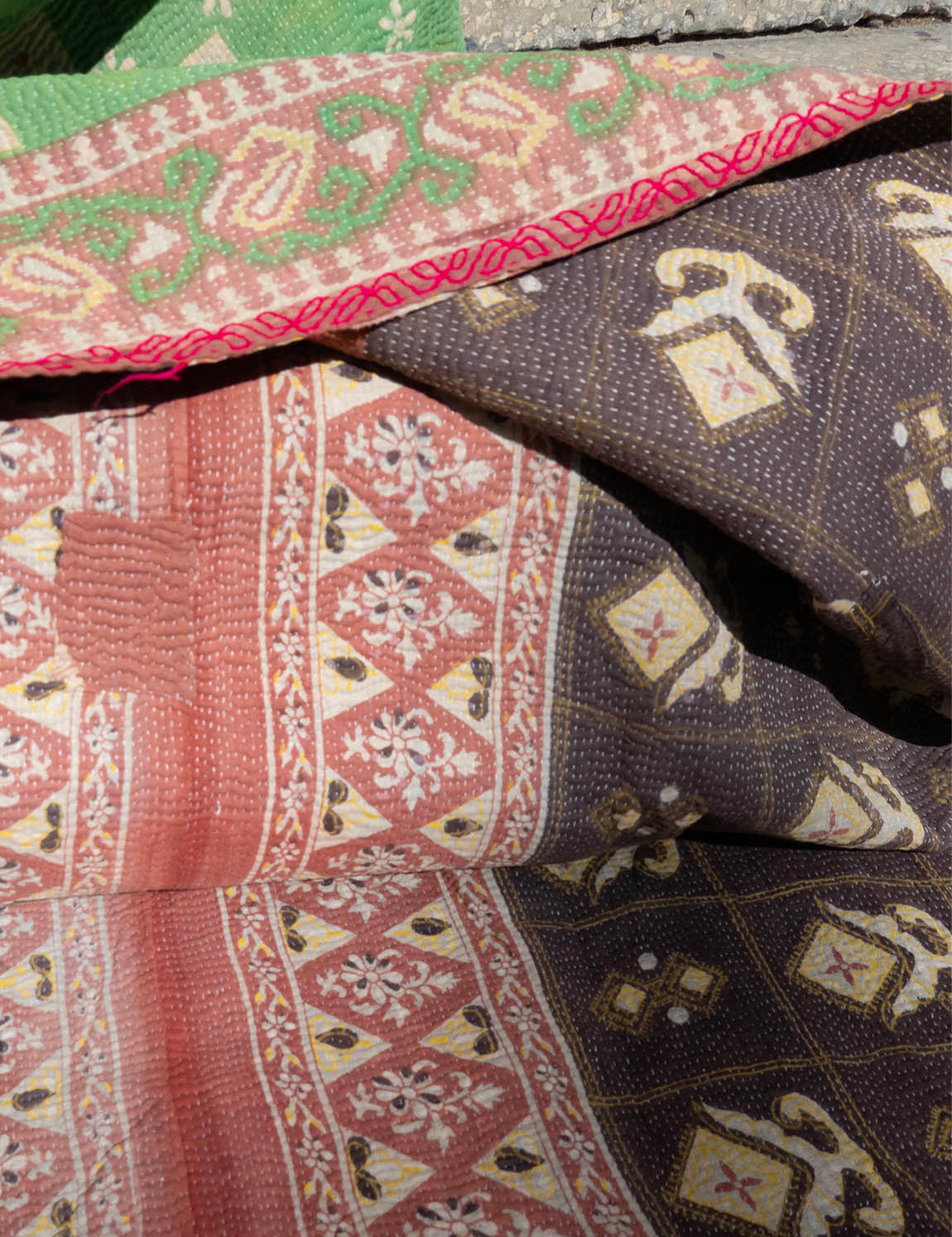 Indisk kantha sengetæppe - 858