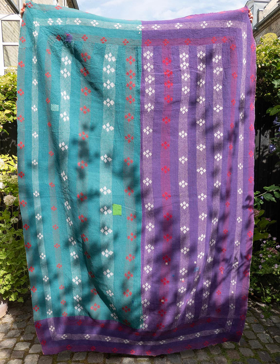 Indian kantha bedspread - 865