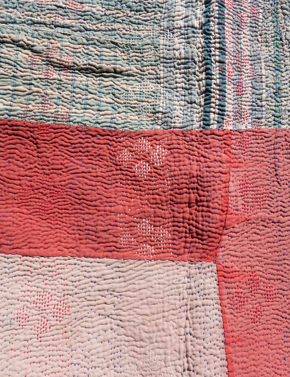 Indian kantha bedspread - 865