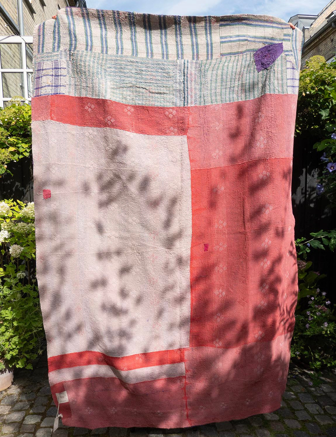 Indian kantha bedspread - 865