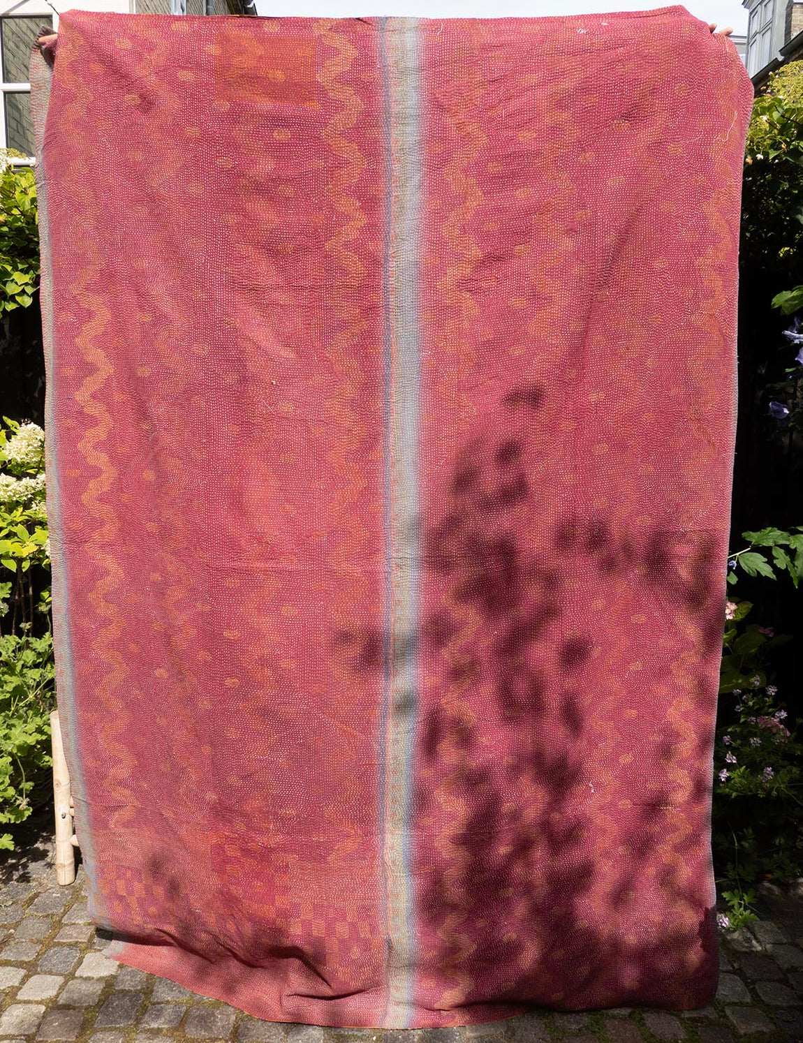 Indian kantha bedspread - 866