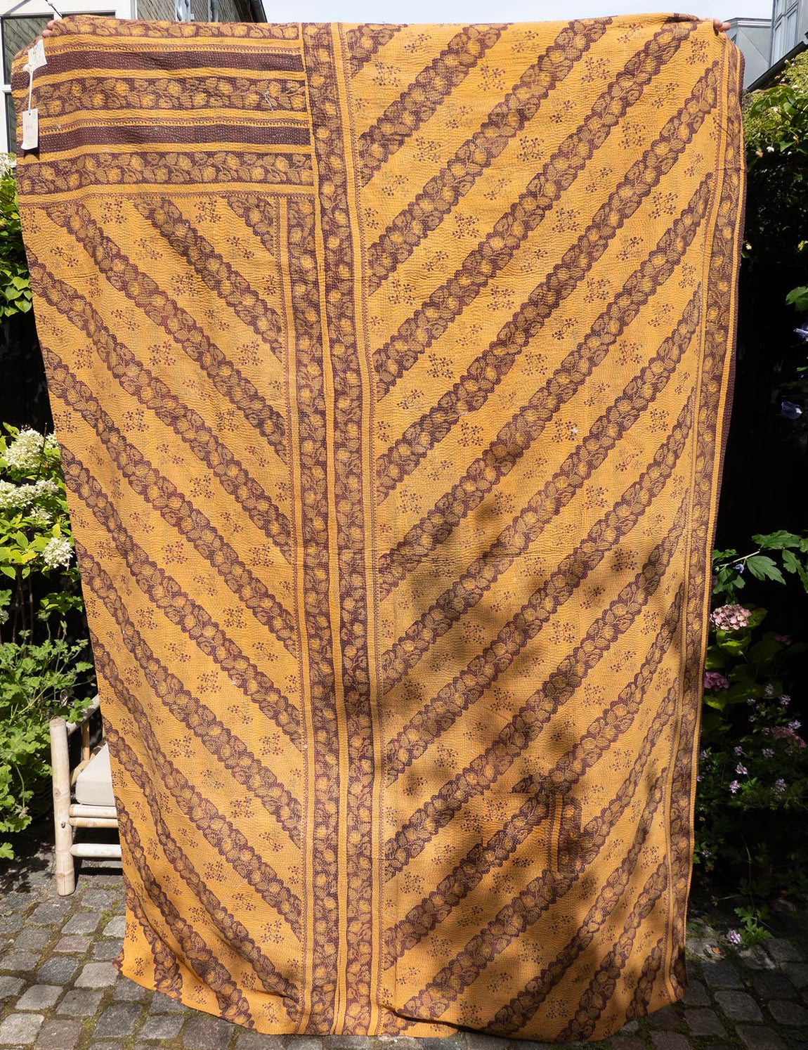 Indian kantha bedspread - 866
