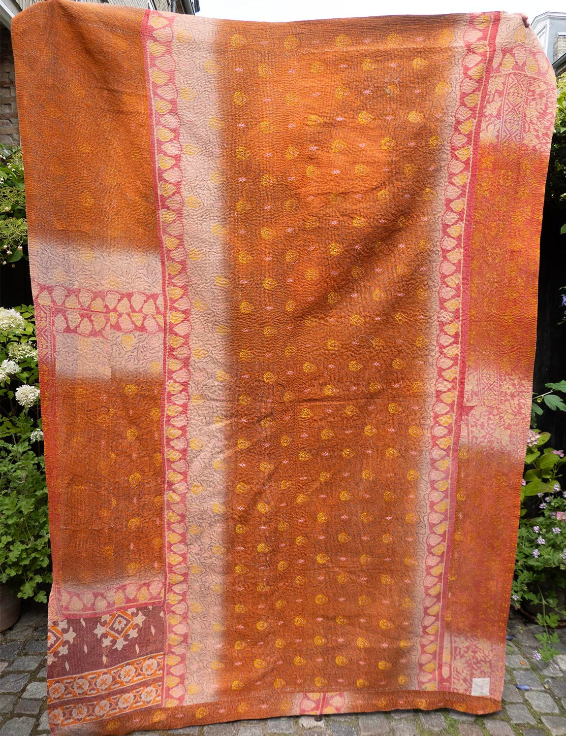 Indian kantha bedspread - 868