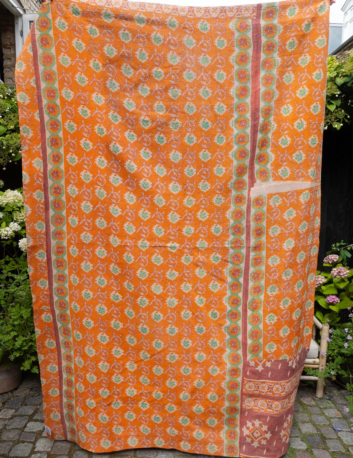 Indian kantha bedspread - 868
