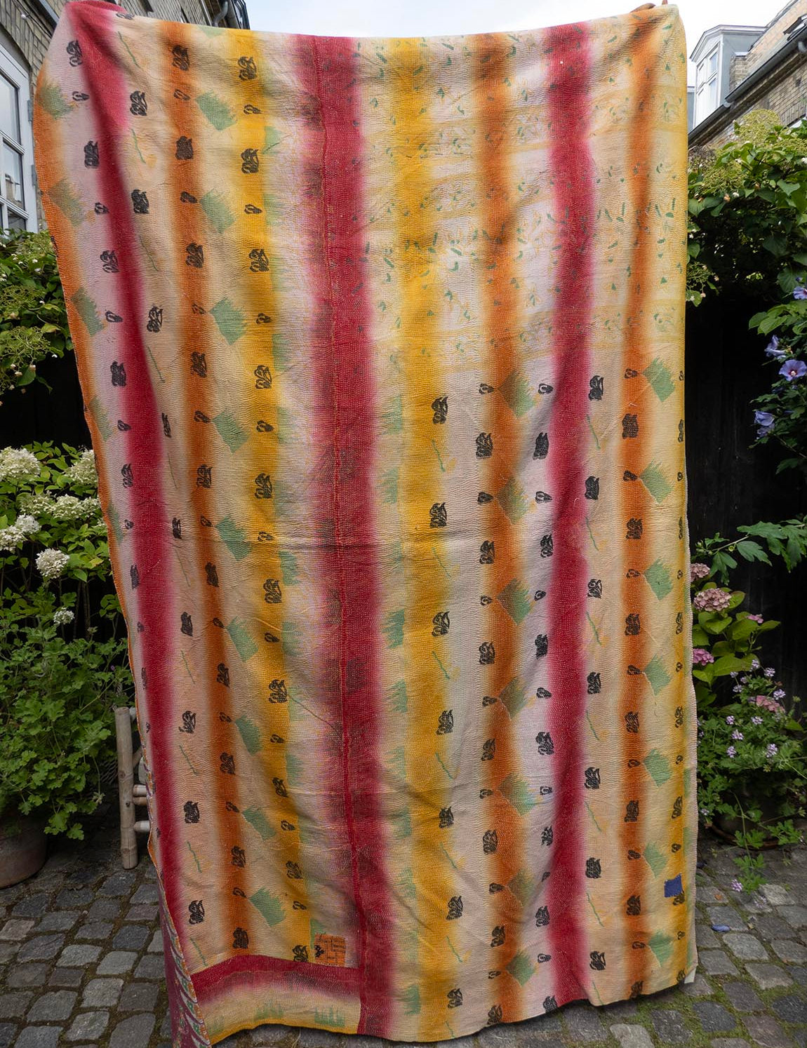 Indian kantha bedspread - 869