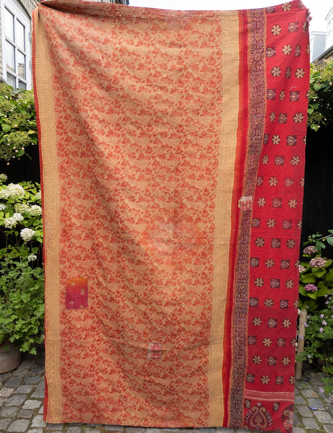 Indian kantha bedspread - 870