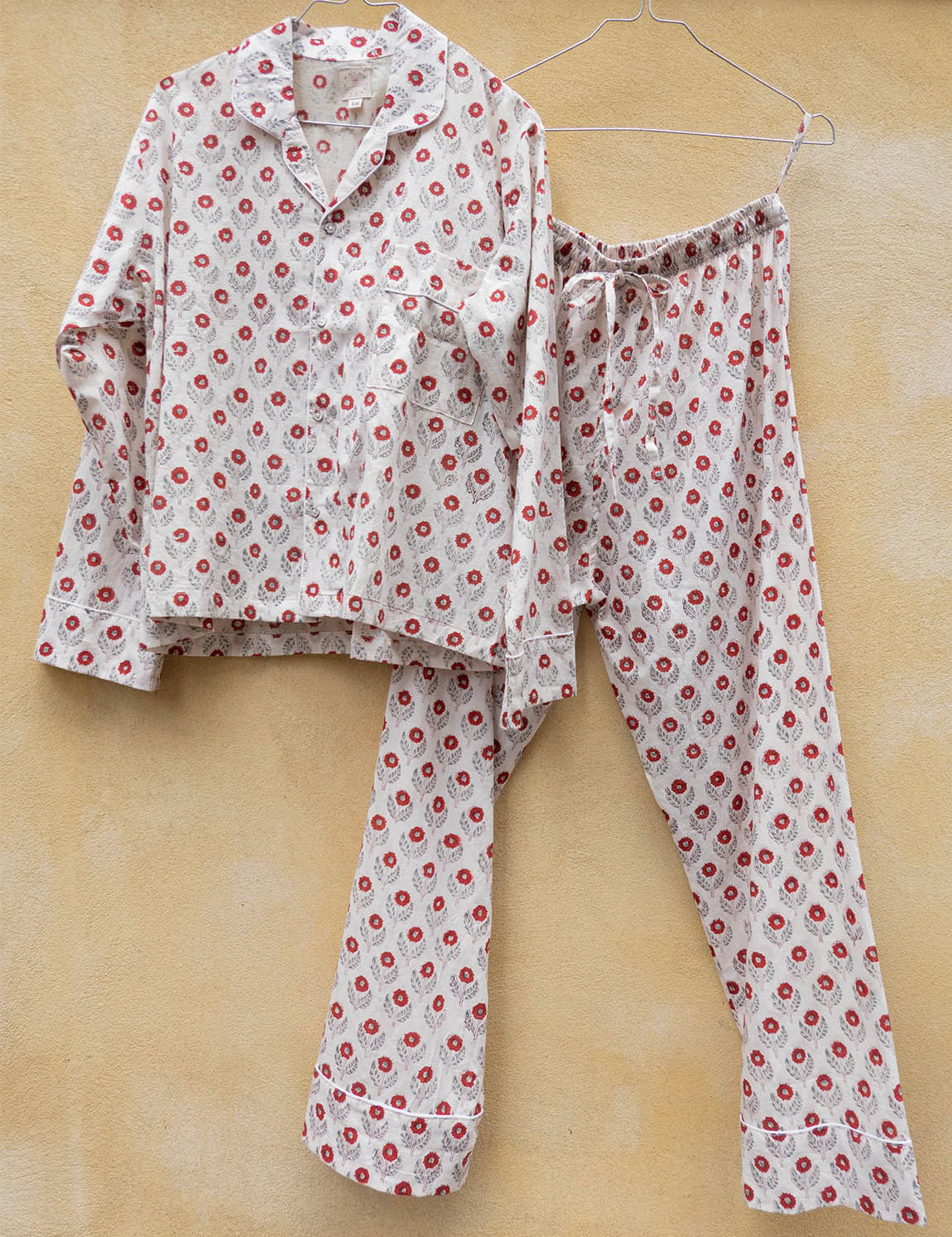 Pyjamas Blockprint - Red Flower