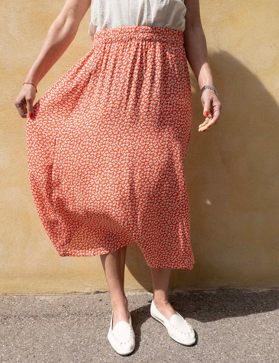 Summer Skirt - 97 Red with Flower
