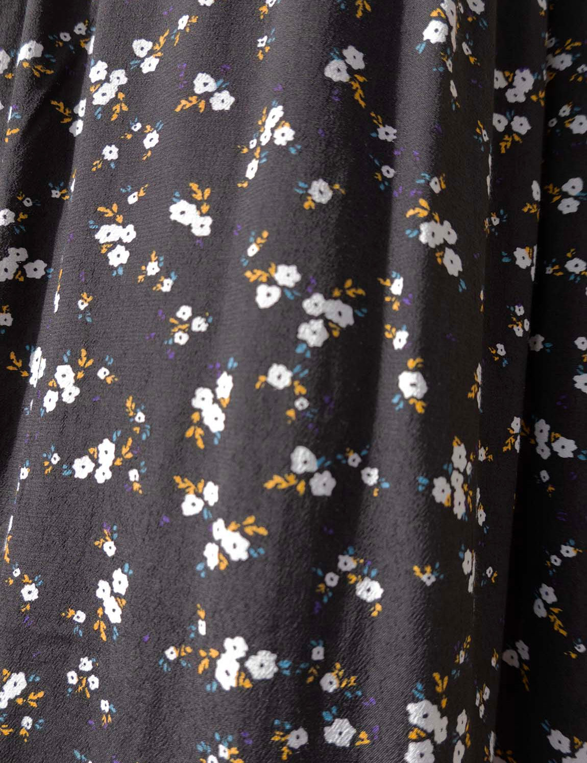 Summer Skirt - 98 Black with White Flower